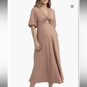 EUC Camille Tie Front Linen Blend Maternity Dress (size medium)